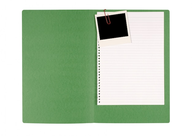Instant photo in a green folder Free Photo