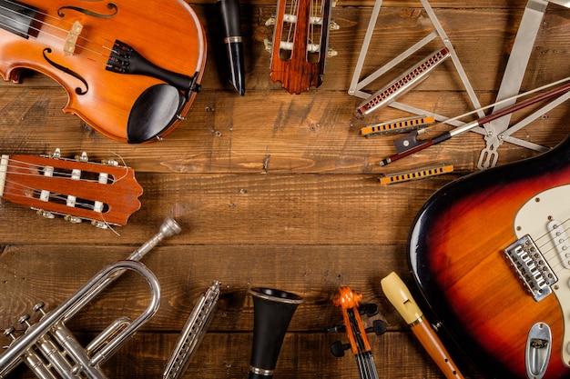 Premium Photo Instrument In Wood Background premium-photo-instrument-in-wood-background