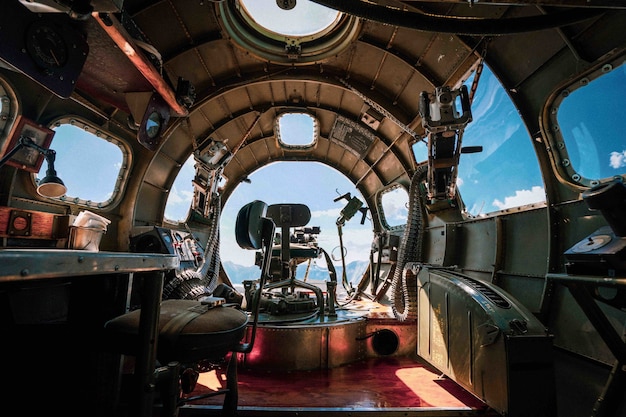 Free Photo | Interior of a b-17 bomber plane from wwii in an airbase