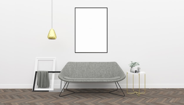 Download Interior - black frame mockup | Premium Photo