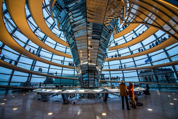 Premium Photo | Interior of the cupola on top of the german parliament ...