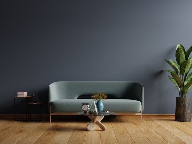 smooth dark wall design for minimalist living room