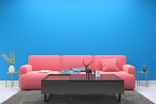 Interior Living Room Pink Sofa Modern, Pink Table Lamps Living Room