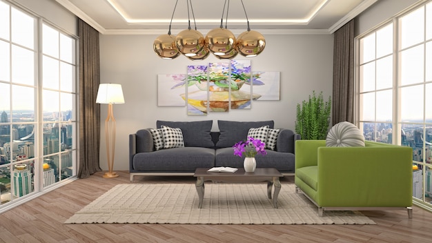 Interior living room | Premium Photo