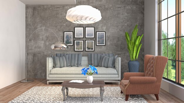 Interior living room | Premium Photo