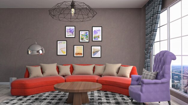 Interior living room | Premium Photo