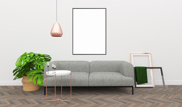 Interior Mockup Rose Gold Decor Photo Premium Download