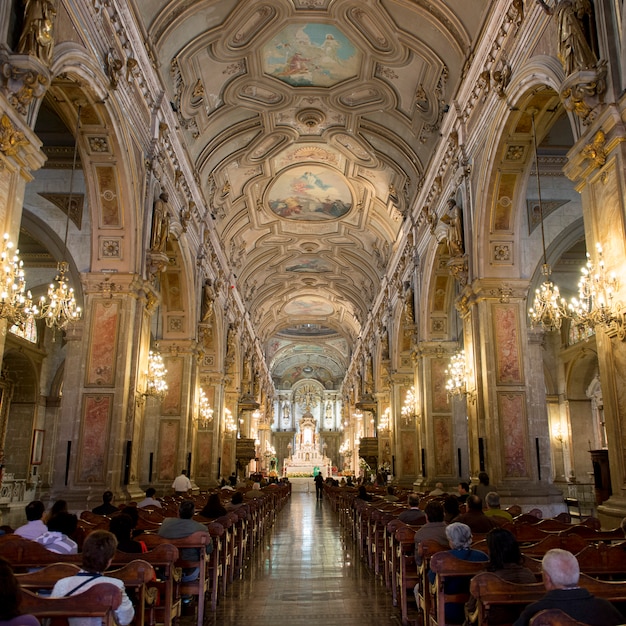 Premium Photo Interior Of The Santiago De Compostela Cathedral Santiago Santiago Metropolitan Region Chile