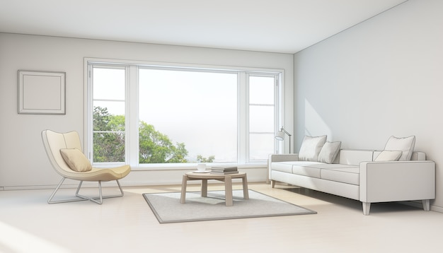 Interior Sketch Design 3d Rendering Of Living Room In