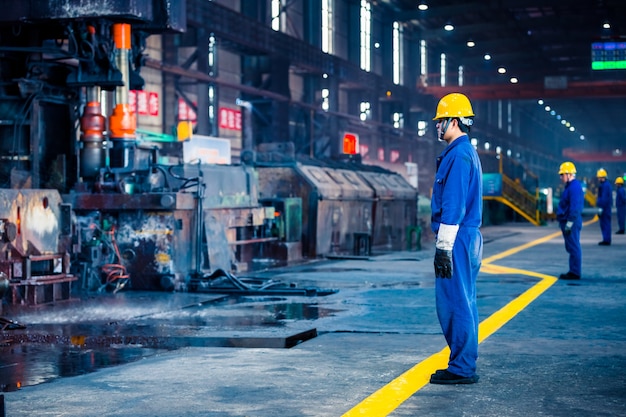 interior view of a steel factory Free Photo