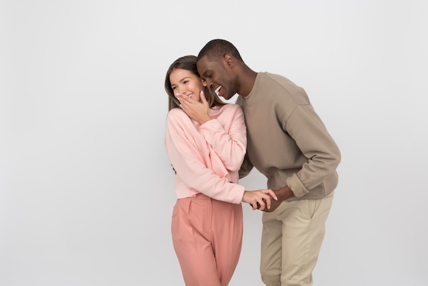 Premium Photo Interracial Couple Laughing