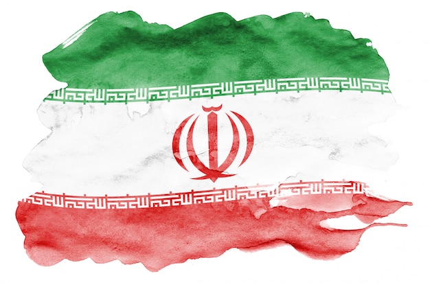 Iran flag is depicted in liquid watercolor style isolated on white Premium Photo