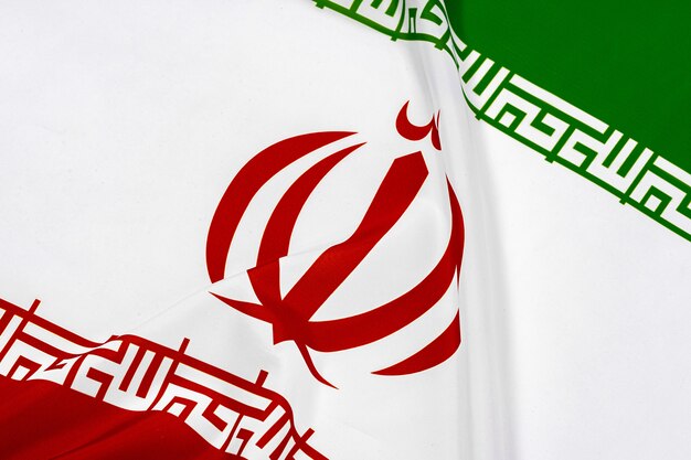 Iran flag on white Premium Photo