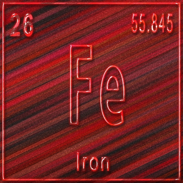 Premium Photo | Iron chemical element, sign with atomic number and ...