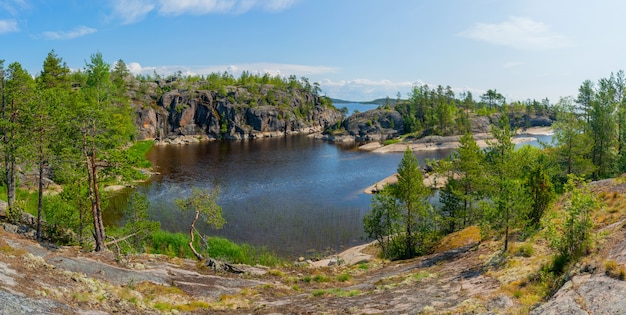 Premium Photo | Islands in lake ladoga. beautiful landscape - water ...