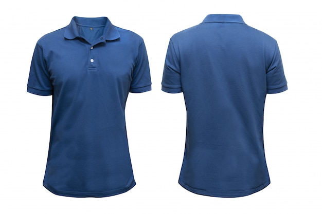 Download Premium Photo | Isolated blank front and back blue shirt ...
