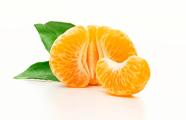 Premium Photo Isolated Tangerine Half Of Peeled Tangerine Or Orange