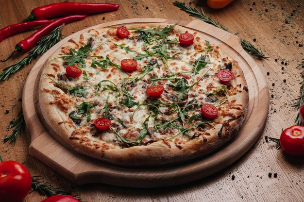 Пицца Грибы Помидоры Сыр Фото