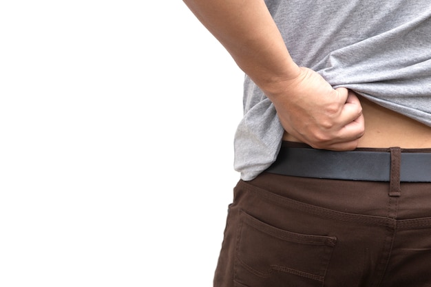 Itchy ass isolate on white backgrond. Premium Photo