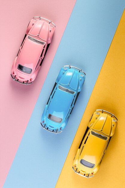 small pink toy cars