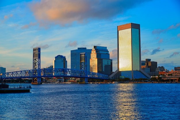 Premium Photo | Jacksonville skyline evening in florida usa