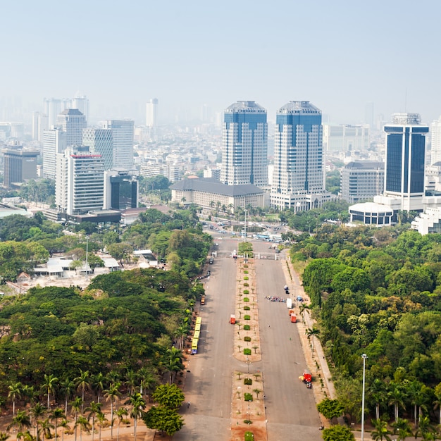  Jakarta aerial  view Premium Photo