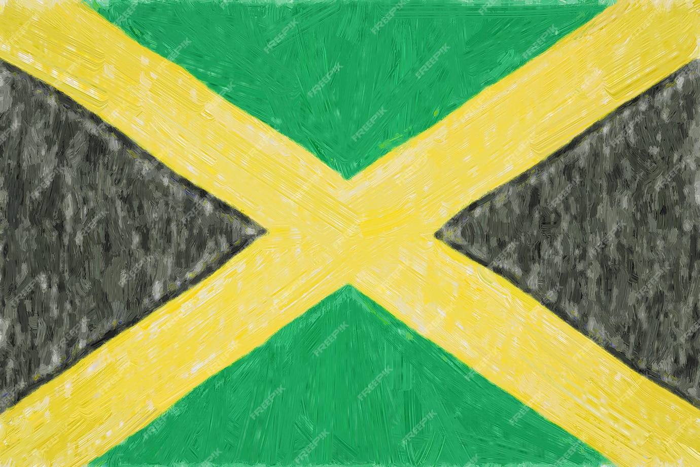 Premium Photo Jamaica painted flag. patriotic drawing on paper