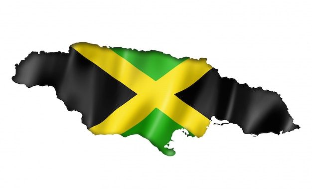 ジャマイカ国旗地図 プレミアム写真