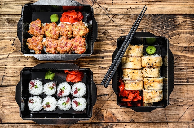 Premium Photo Japanese Restaurant Food In Take Away Set Delivery Box