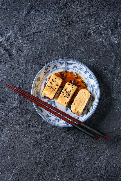 Premium Photo | Japanese rolled omelette tamagoyaki