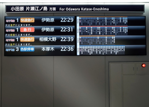 Premium Photo Japanese Subway Train System Display Screen For Passenger Information