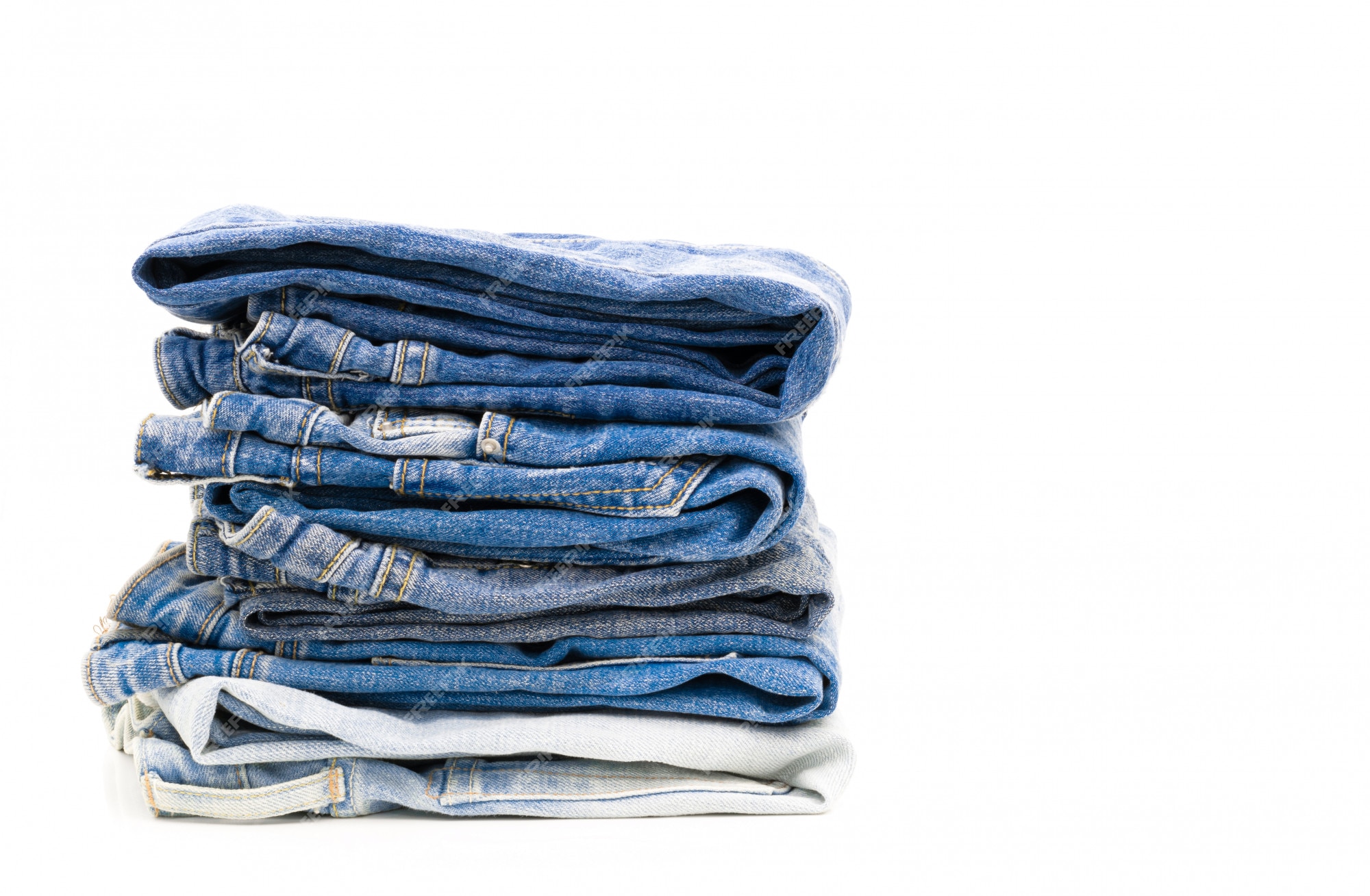 Premium Photo | Jeans fold on white