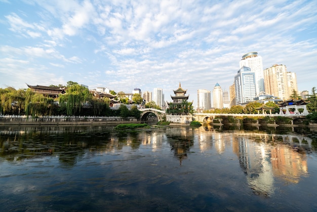 Premium Photo The Jiaxiu Tower Is One Of Landmarks In Guiyang City