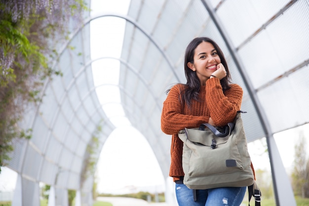 Student smiling in university of Canada