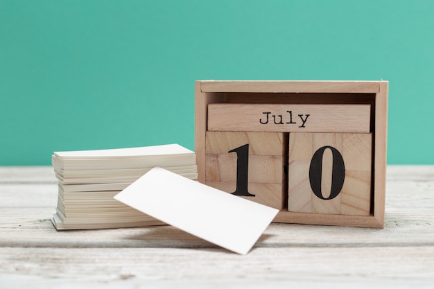 July 10th. image of july 10, calendar on wooden. summer time ...