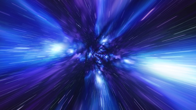 Premium Photo | Jump in time vortex tunnel blue galaxy background