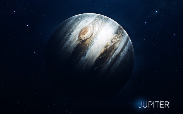 木星 高品質の太陽系の惑星 科学の壁紙 プレミアム写真
