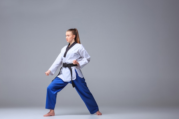 Free Photo The Karate Girl With Black Belt