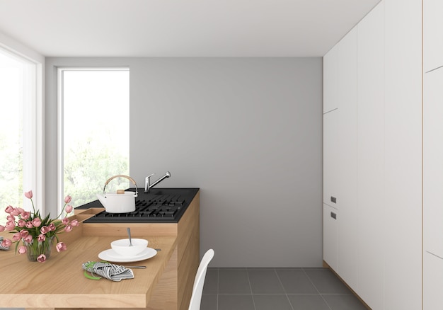 blank wall in kitchen idea