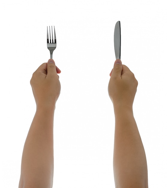 knife and fork hands