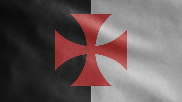 Premium Photo | The knights templars flag waving in the wind