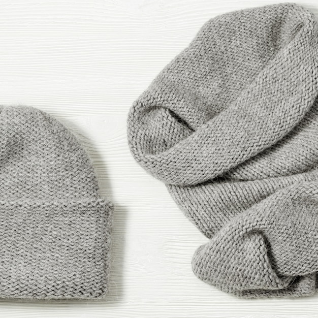 grey hat and scarf