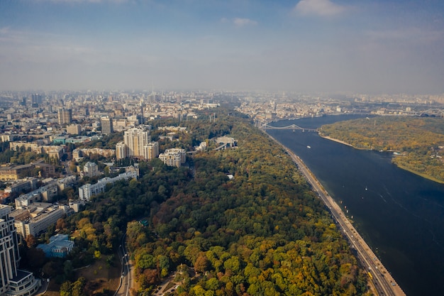 Free Photo | Kyiv capital city of ukraine. aerial view.