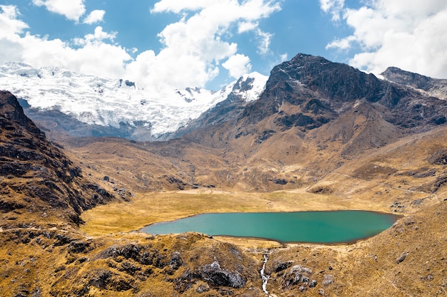 Premium Photo | Lake at the huaytapallana mountain range in huancayo peru