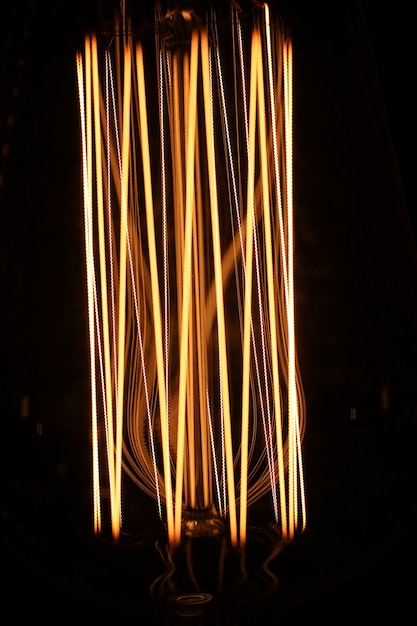 Premium Photo | Lamps with tungsten filament. edison light bulb ...