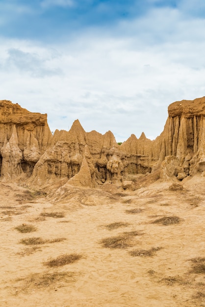 Premium Photo Landscape Of Soil Textures Eroded Sandstone Pillars