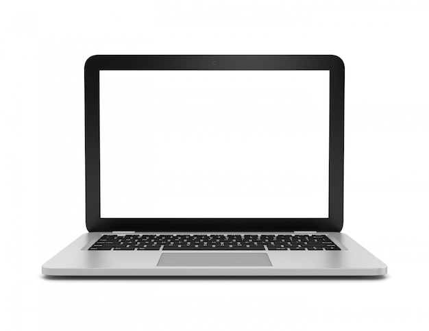 Laptop computer on white | Premium Photo