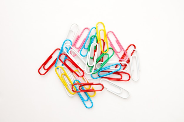 Premium Photo | Large group of muti coloured paperclips