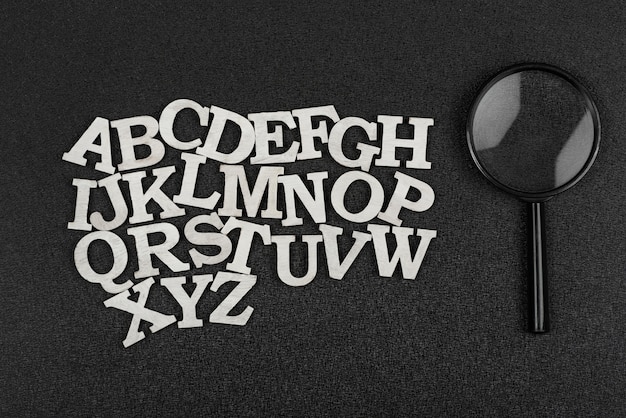 Premium photo latin letters in alphabetical order from a to z on 
