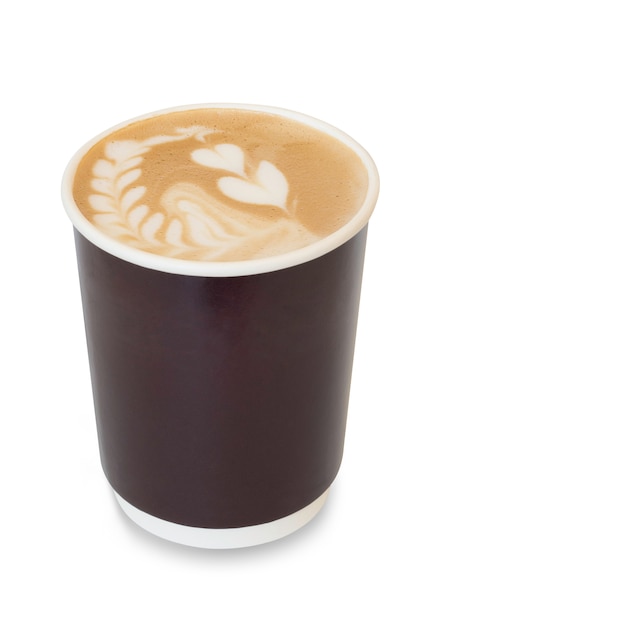 Premium Photo | Latte art coffee with heart figure and leave on, in